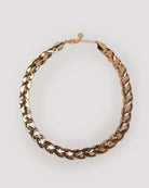 Gold braided chain necklace
