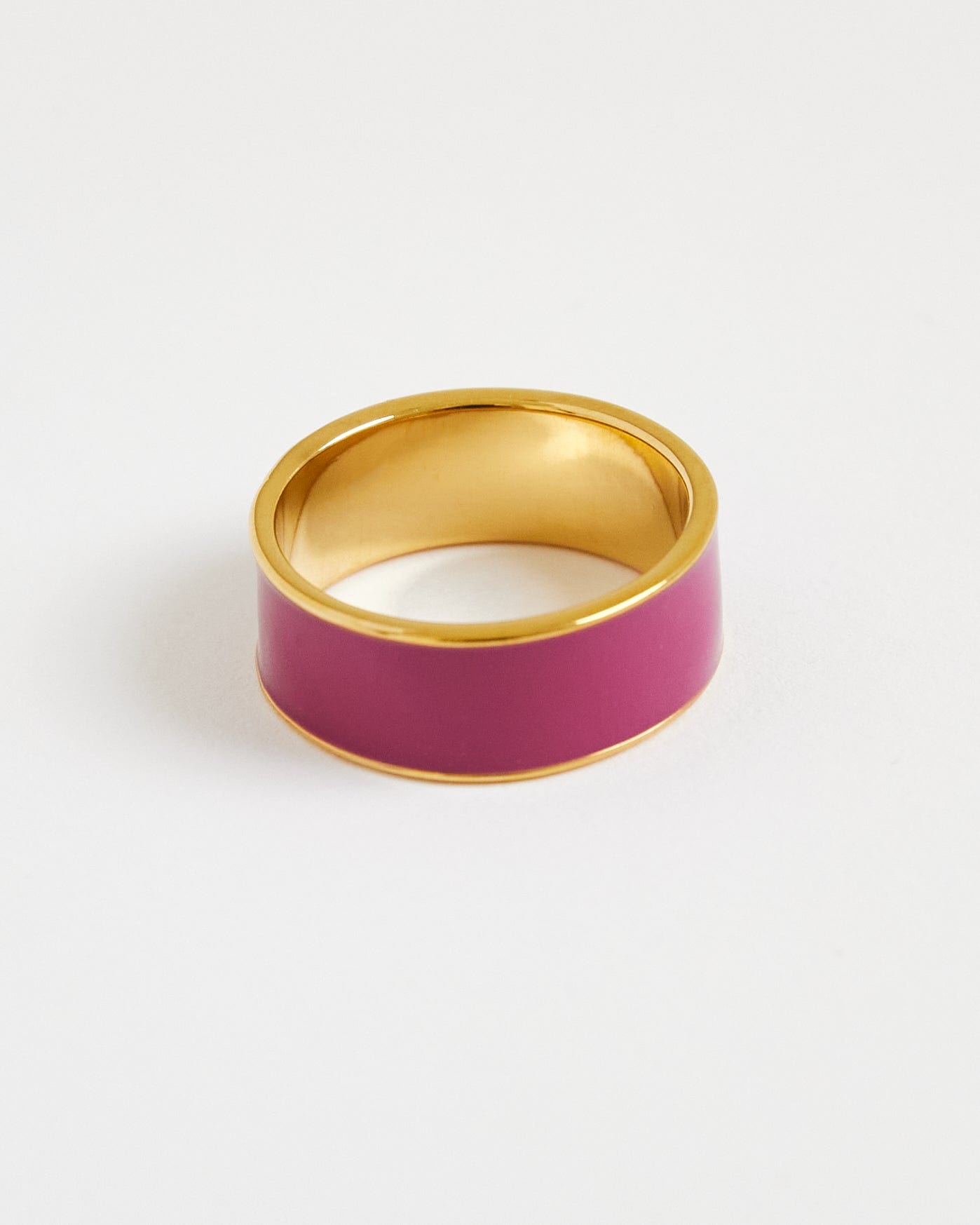 Gold and pink thick ring