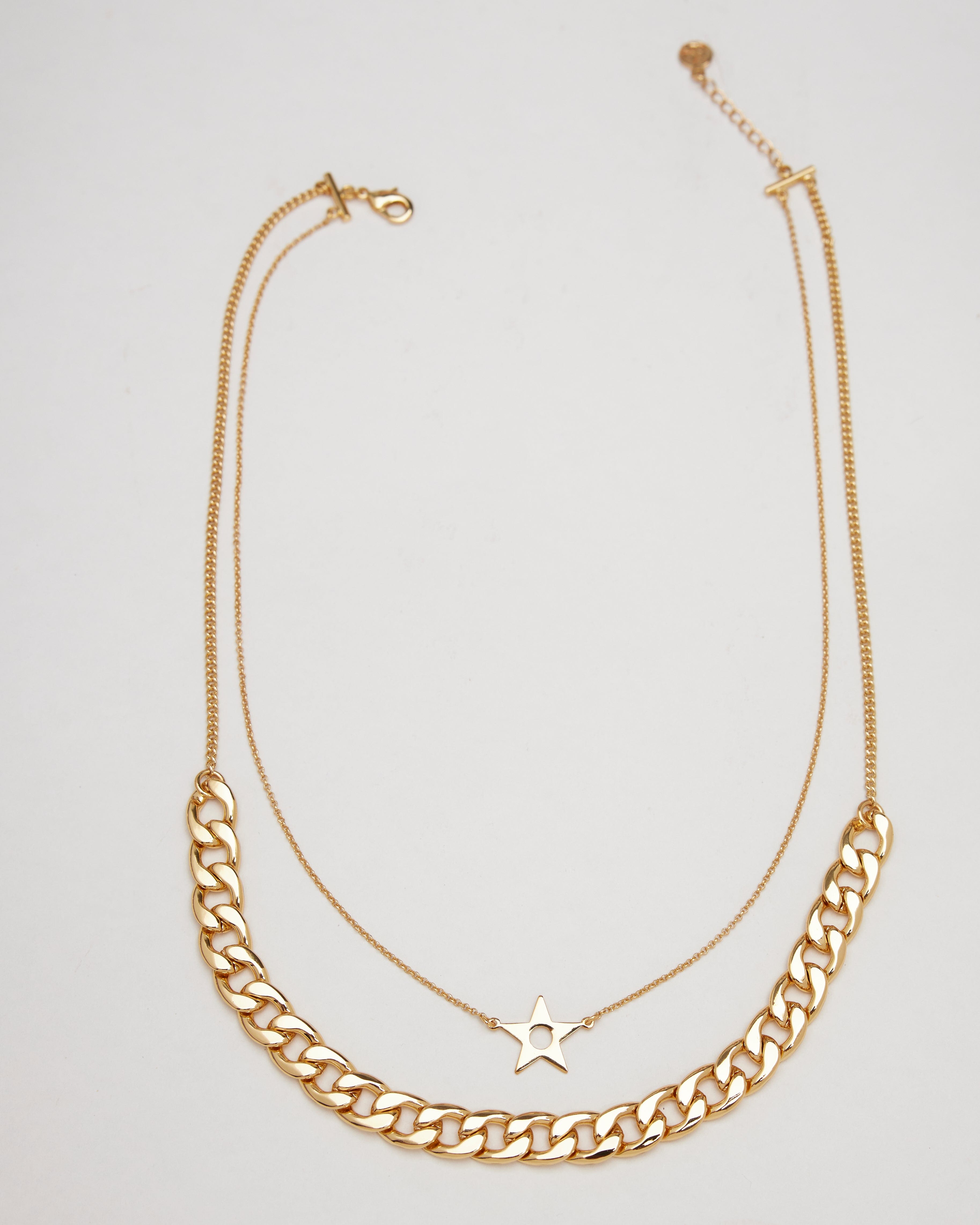 Two strand gold necklace