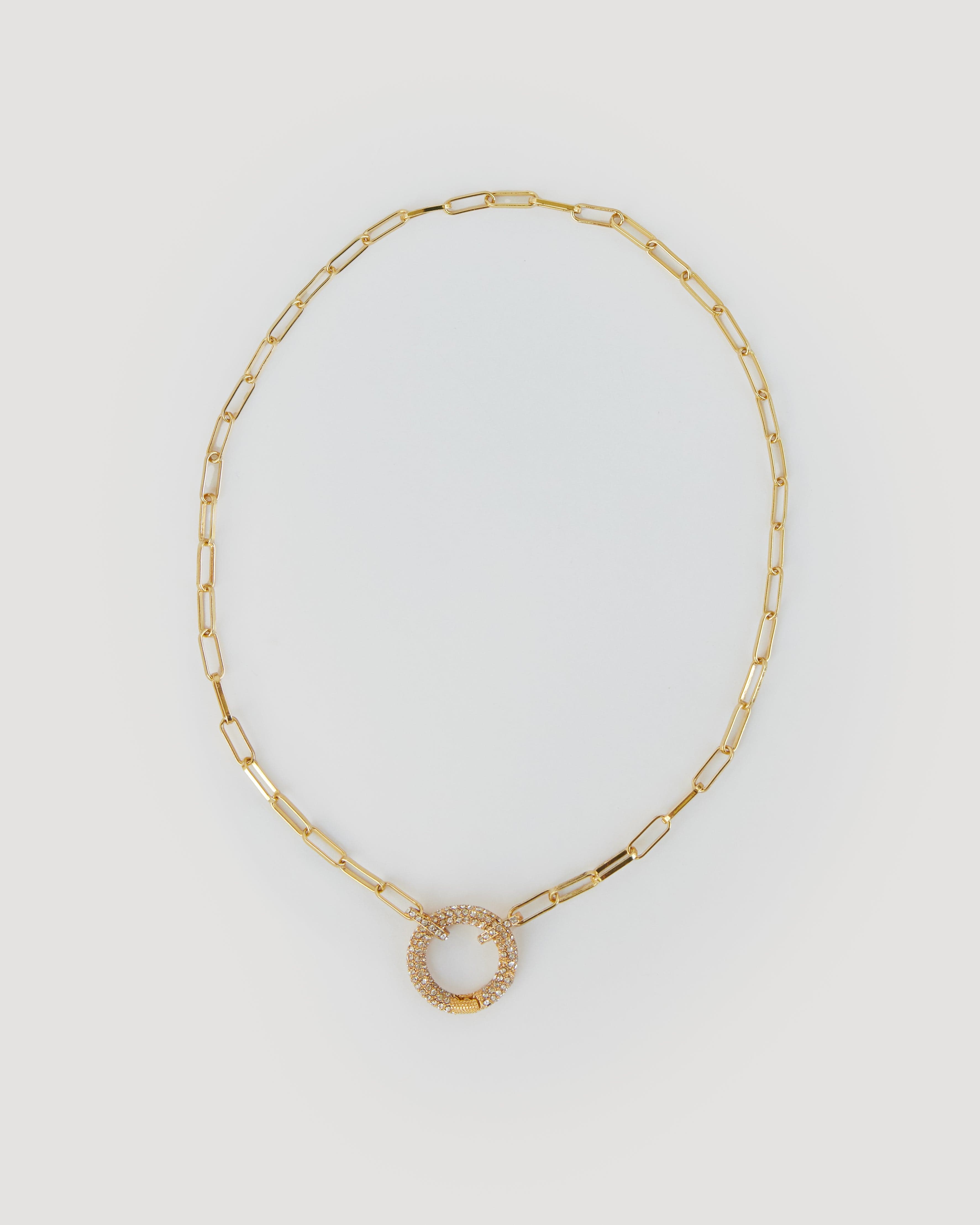 Gold necklace with circle charm