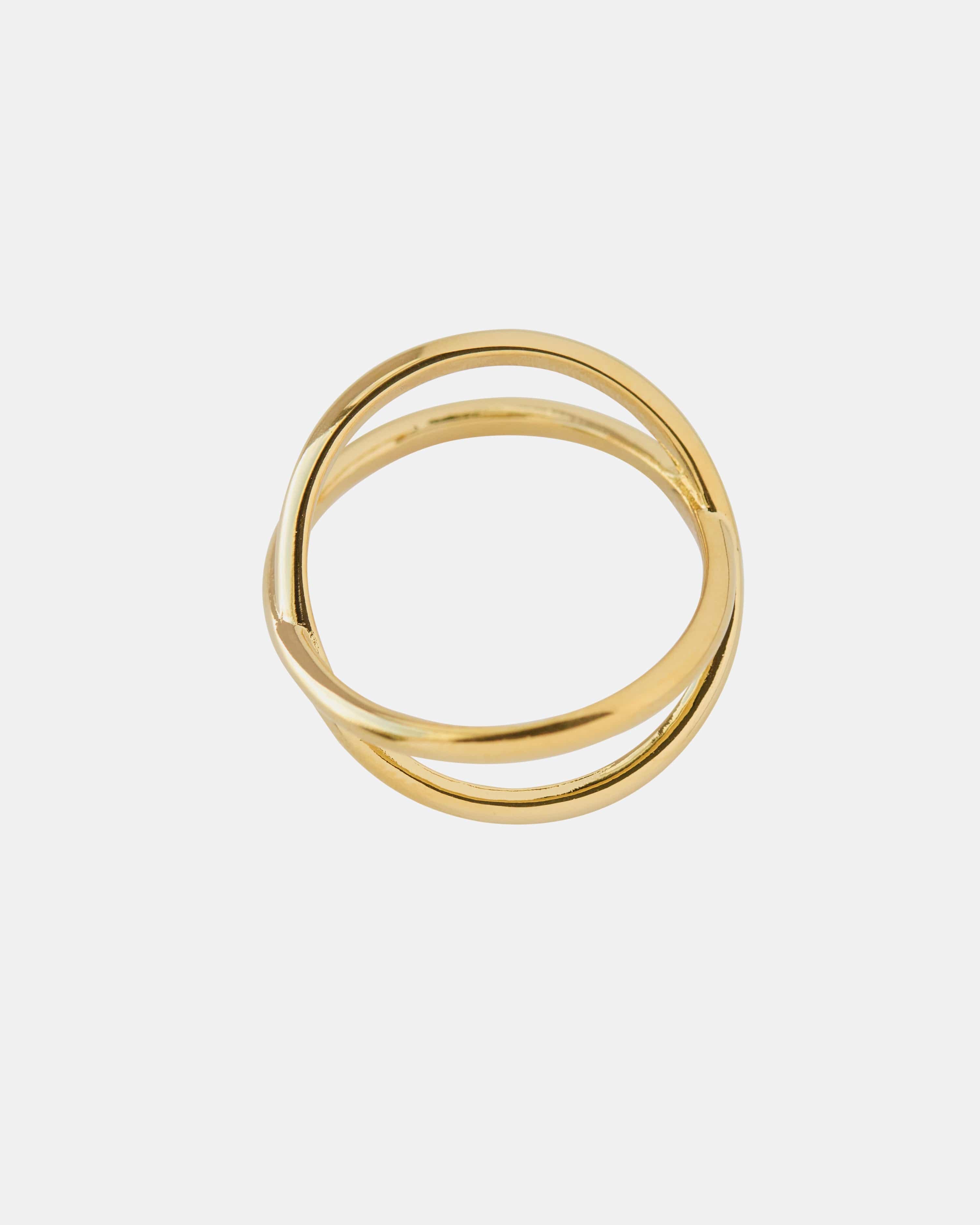 Gold double hoop ring.