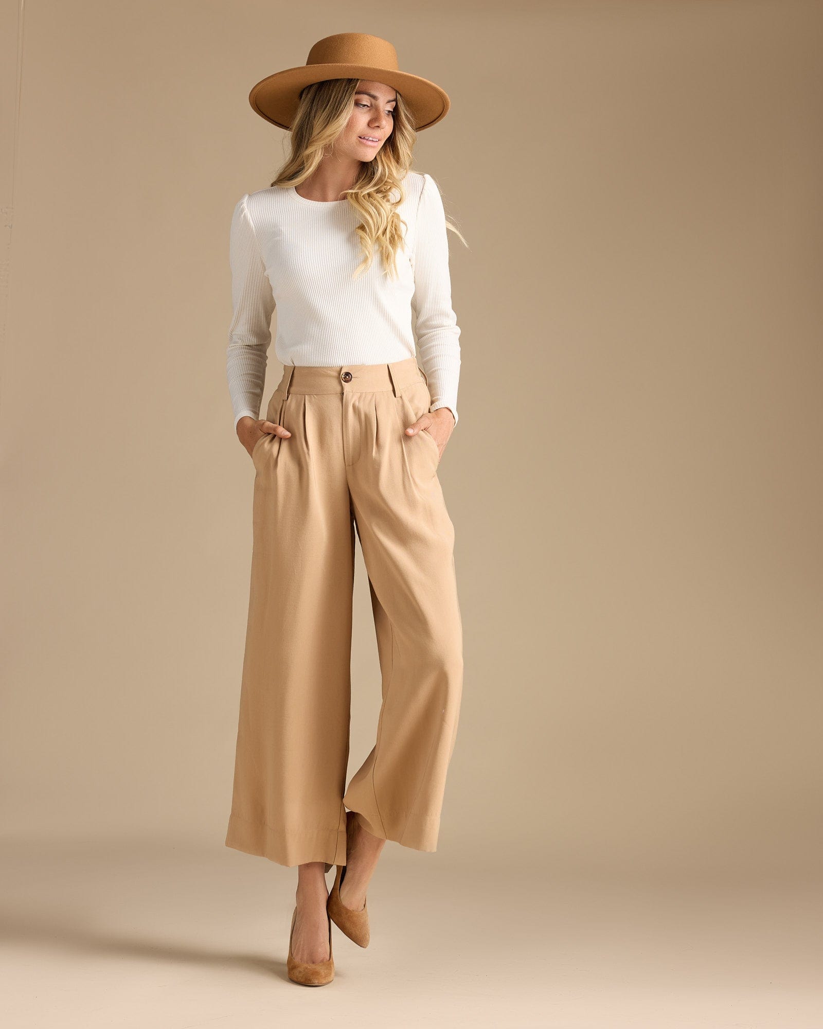 Reduce Price RYRJJ Wide Leg Pants for Women Work Business Casual High  Waisted Dress Pants Comfy Flowy Trousers Office(Beige,L) - Walmart.com